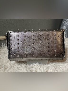 Jimmy Choo Metallic Studded Zippy Wallet